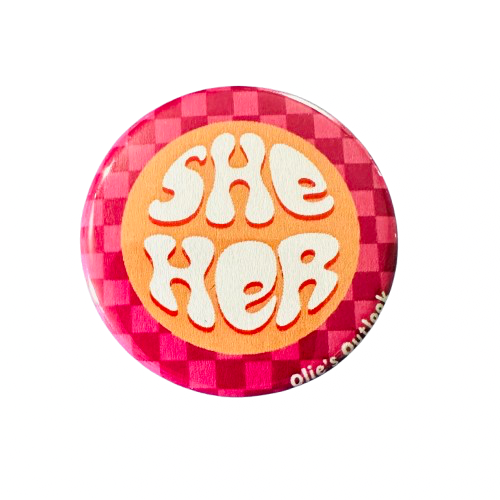 Retro Pronoun Pin