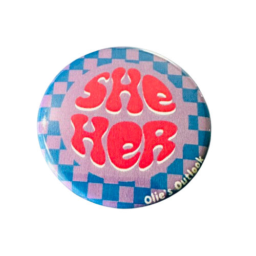 Retro Pronoun Pin