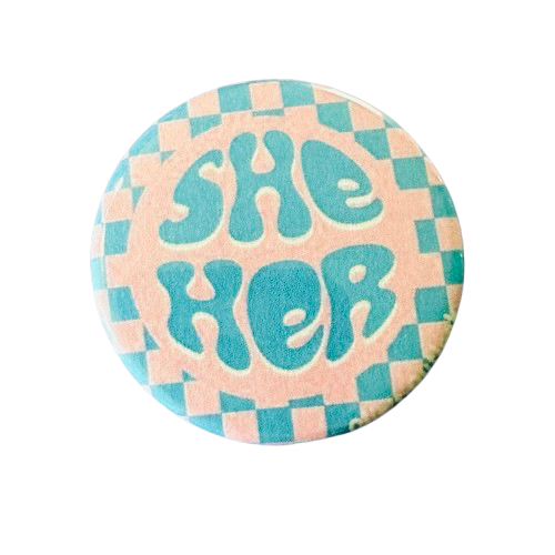 Retro Pronoun Pin