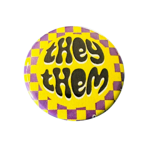 Retro Pronoun Pin