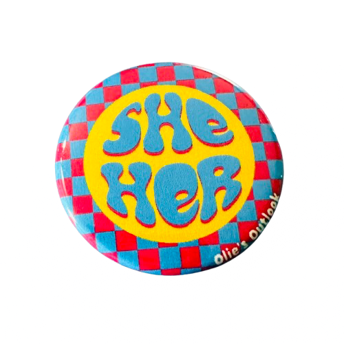 Retro Pronoun Pin